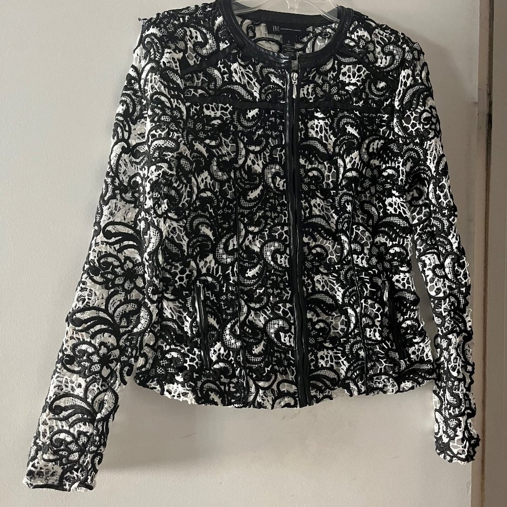 INC Black and white stretch lace jacket (worn once) size S